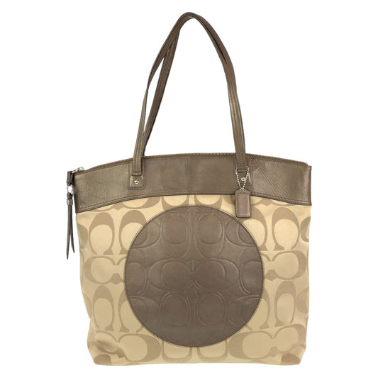 Coach Tote Bag F18335 Canvas Beige Signature Laura