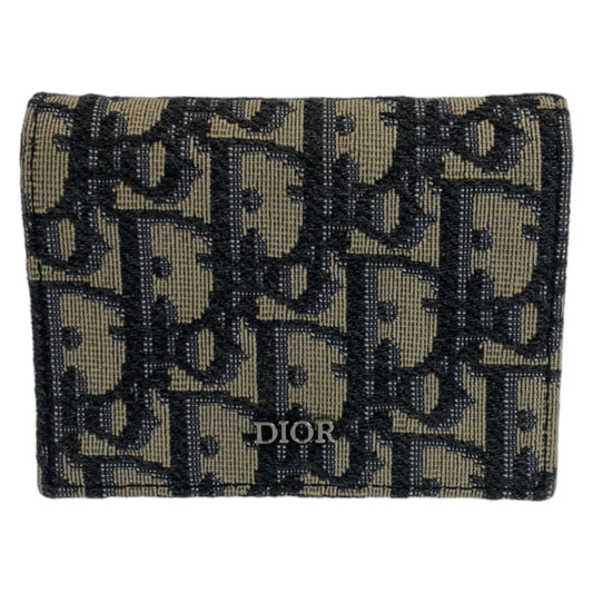 Dior Shoulder Bag Canvas Navy Silver Metal Shoulder Bag Wearable Wallet Crossbody Shoulder Bag Oblique Trotter Mens Used Authentic