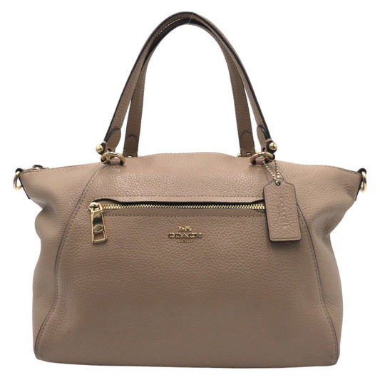 Coach Handbag 79997 Leather Beige