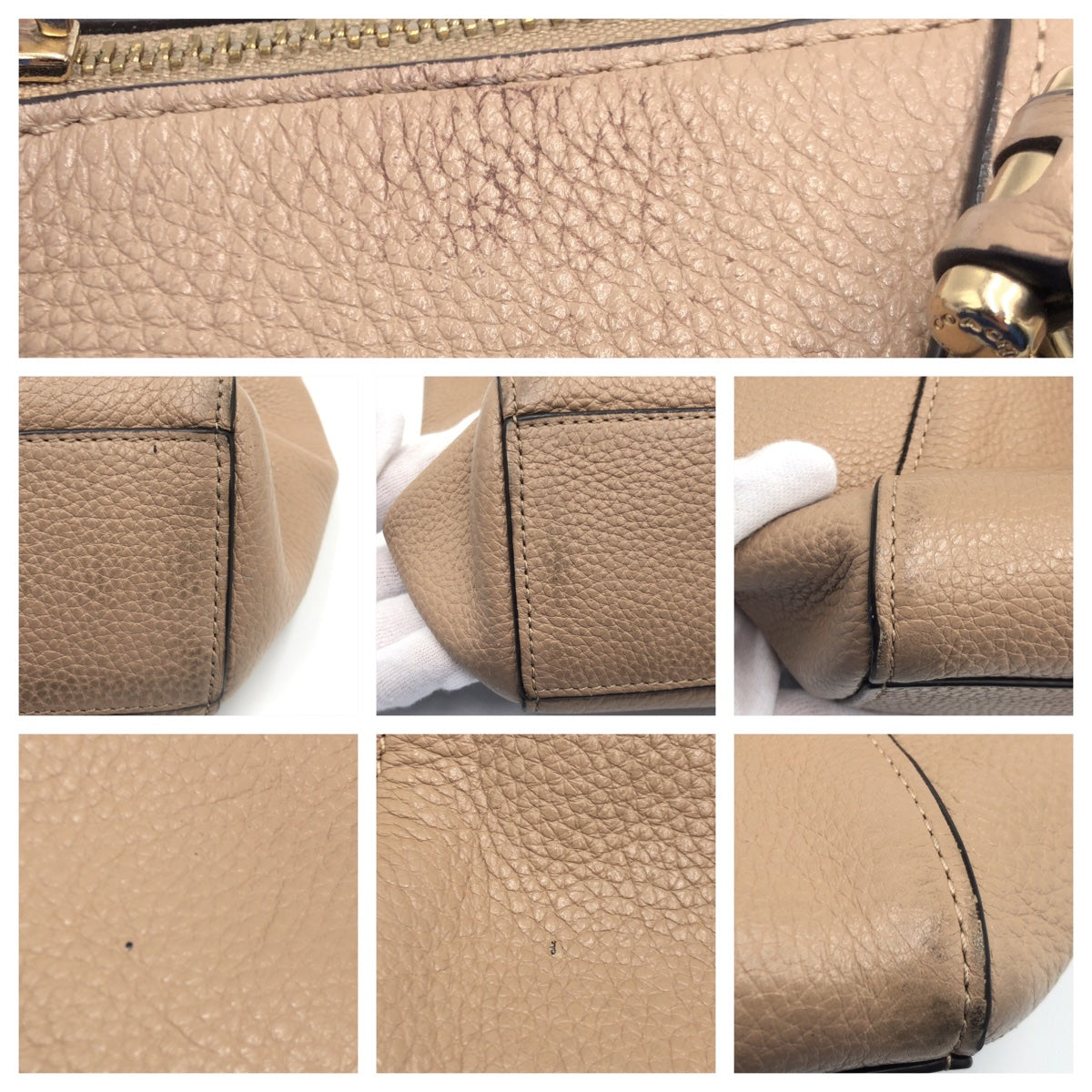 Coach Handbag 79997 Leather Beige