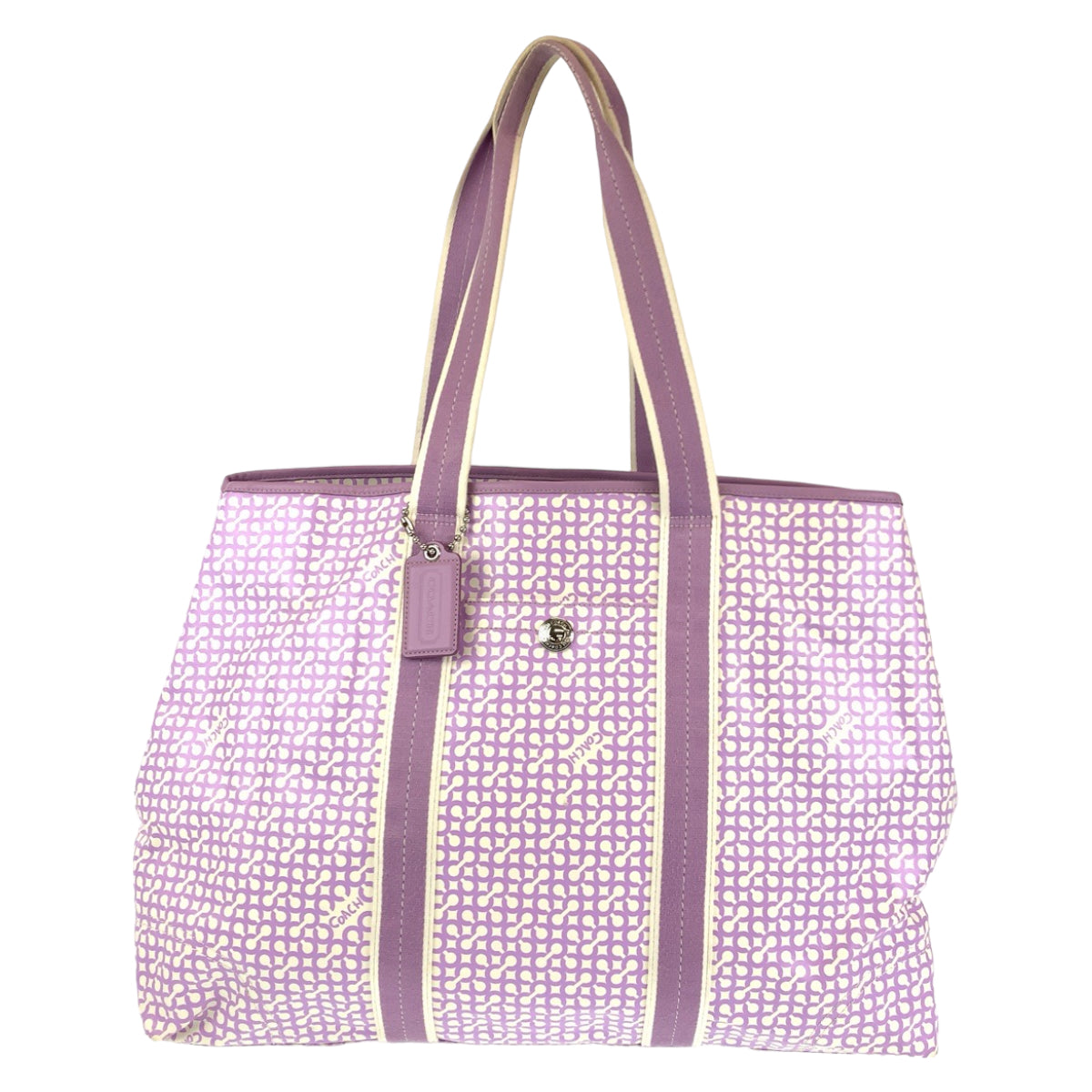 Coach Tote Bag F15008 Pvc Purple Op Art