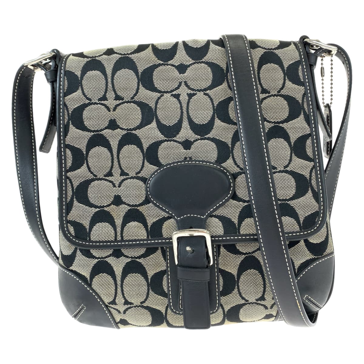 Coach Shoulder Bag 6079 Canvas Black Signature