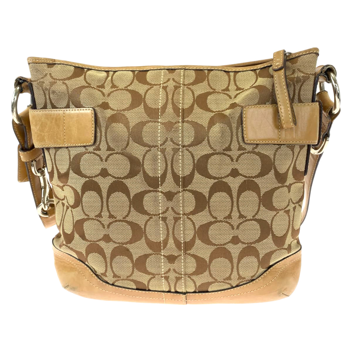 Coach Shoulder Bag 3574 Canvas Brown Signature