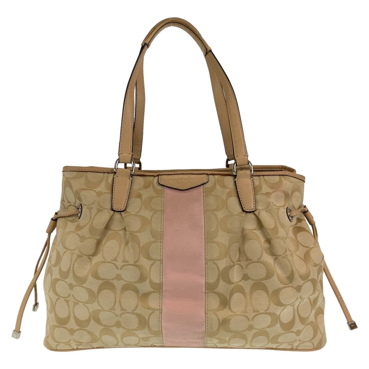 Coach Tote Bag Canvas Beige Signature