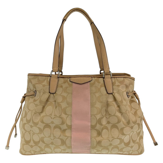 Coach Tote Bag Canvas Beige Signature