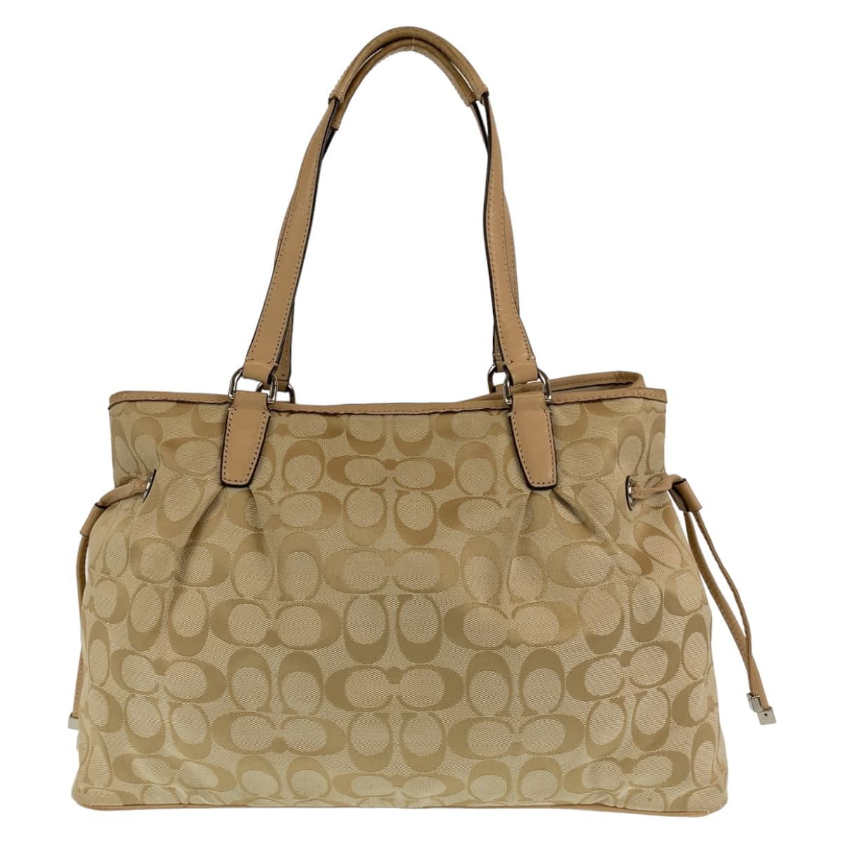 Coach Tote Bag Canvas Beige Signature