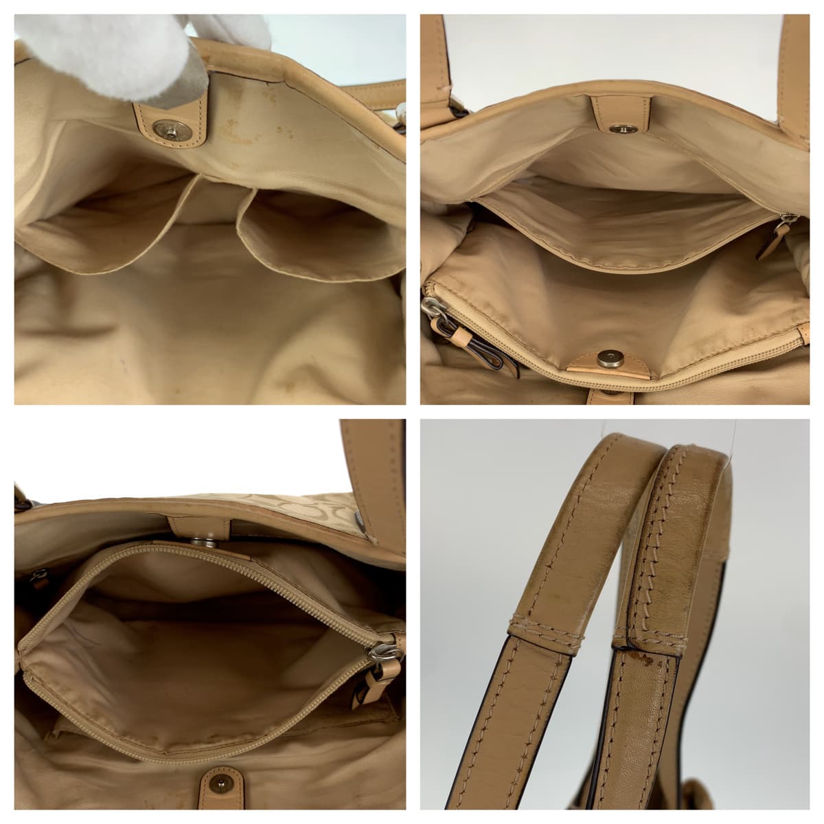 Coach Tote Bag Canvas Beige Signature