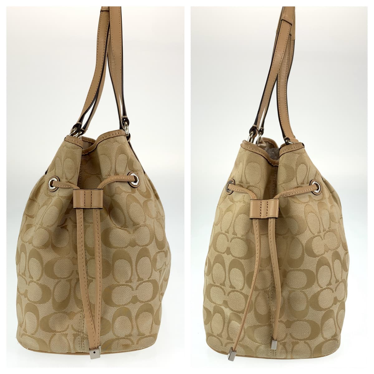 Coach Tote Bag Canvas Beige Signature