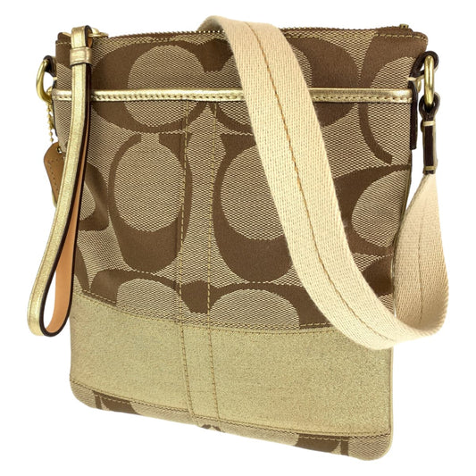 Coach Shoulder Bag 10129 Canvas Beige Signature