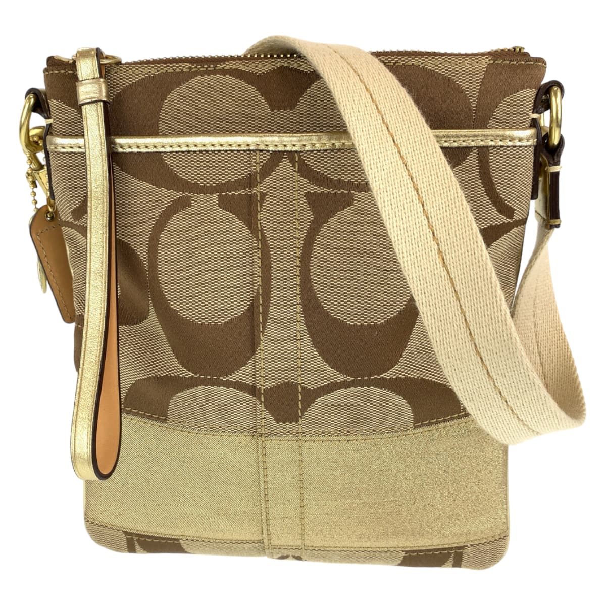 Coach Shoulder Bag 10129 Canvas Beige Signature