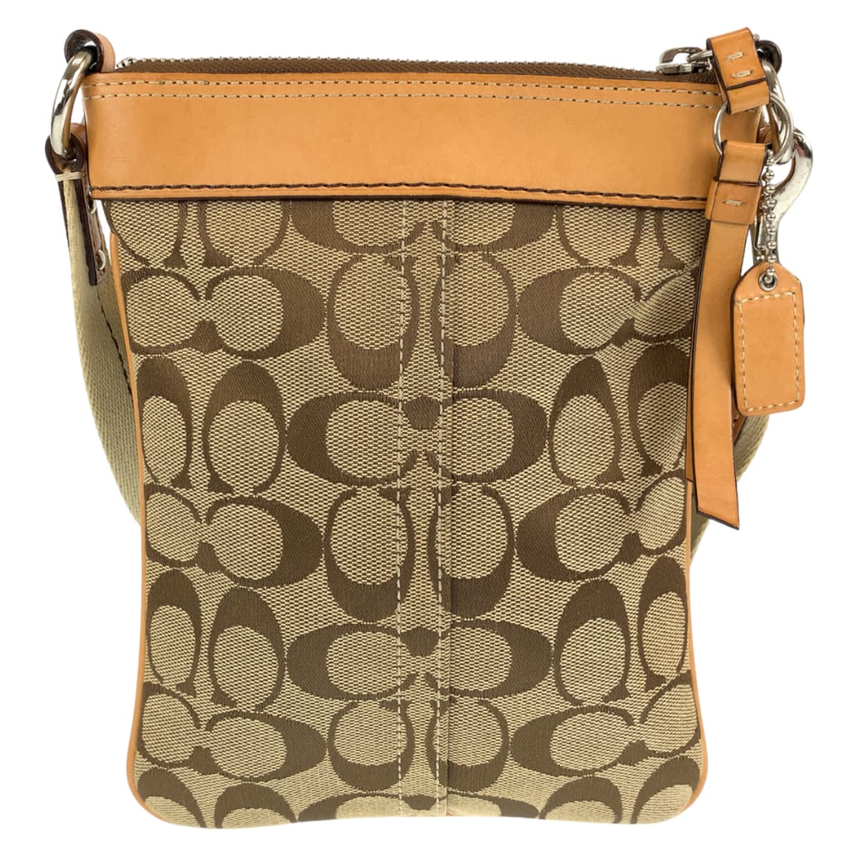 Coach Shoulder Bag 6442 Canvas Beige Signature