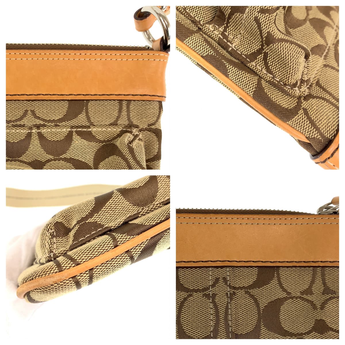 Coach Shoulder Bag 6442 Canvas Beige Signature