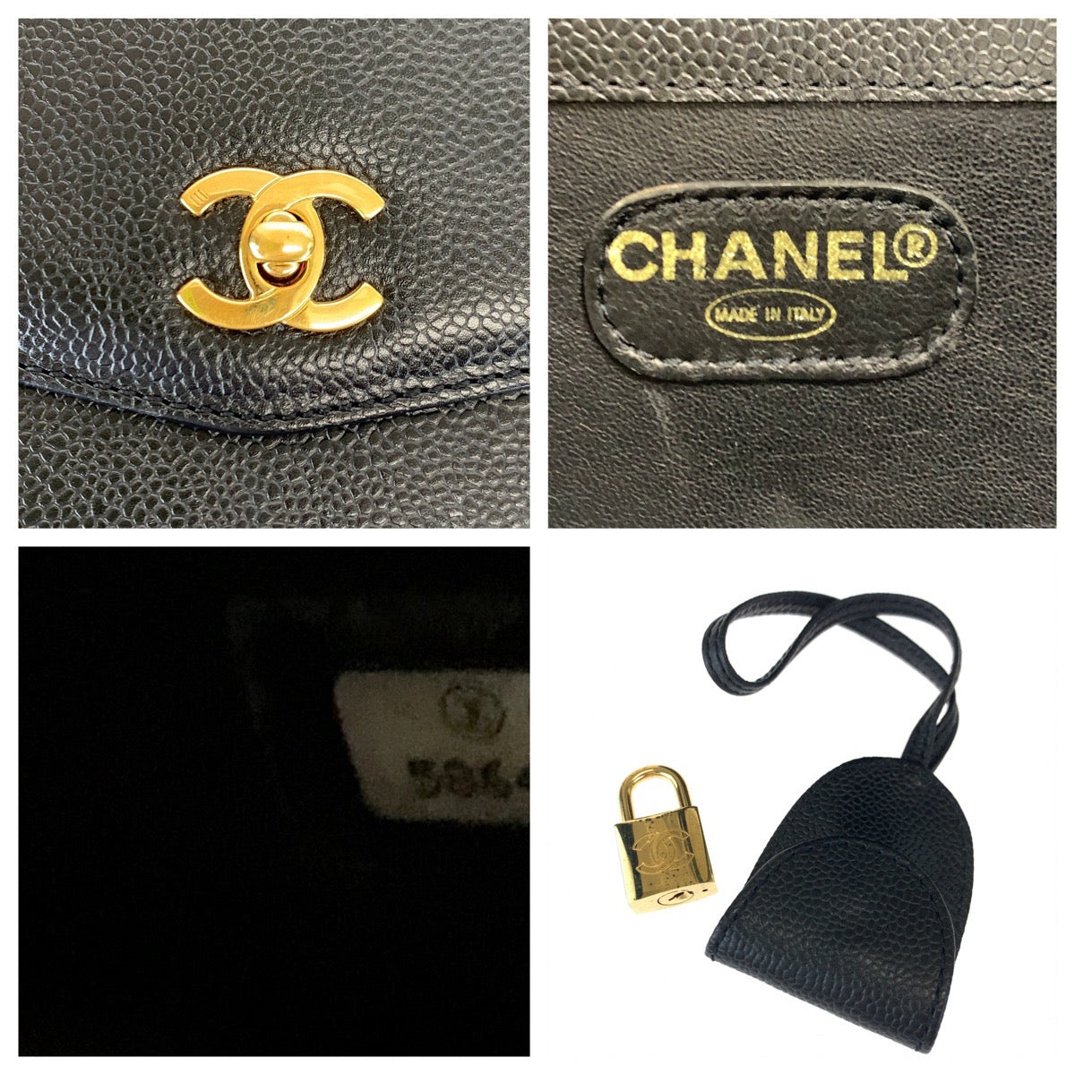 Chanel Business Bag Caviar Skin Black Gold Metal Business Bag Briefcase Tote Bag A4 Storage Coco Mark Mens Used Authentic