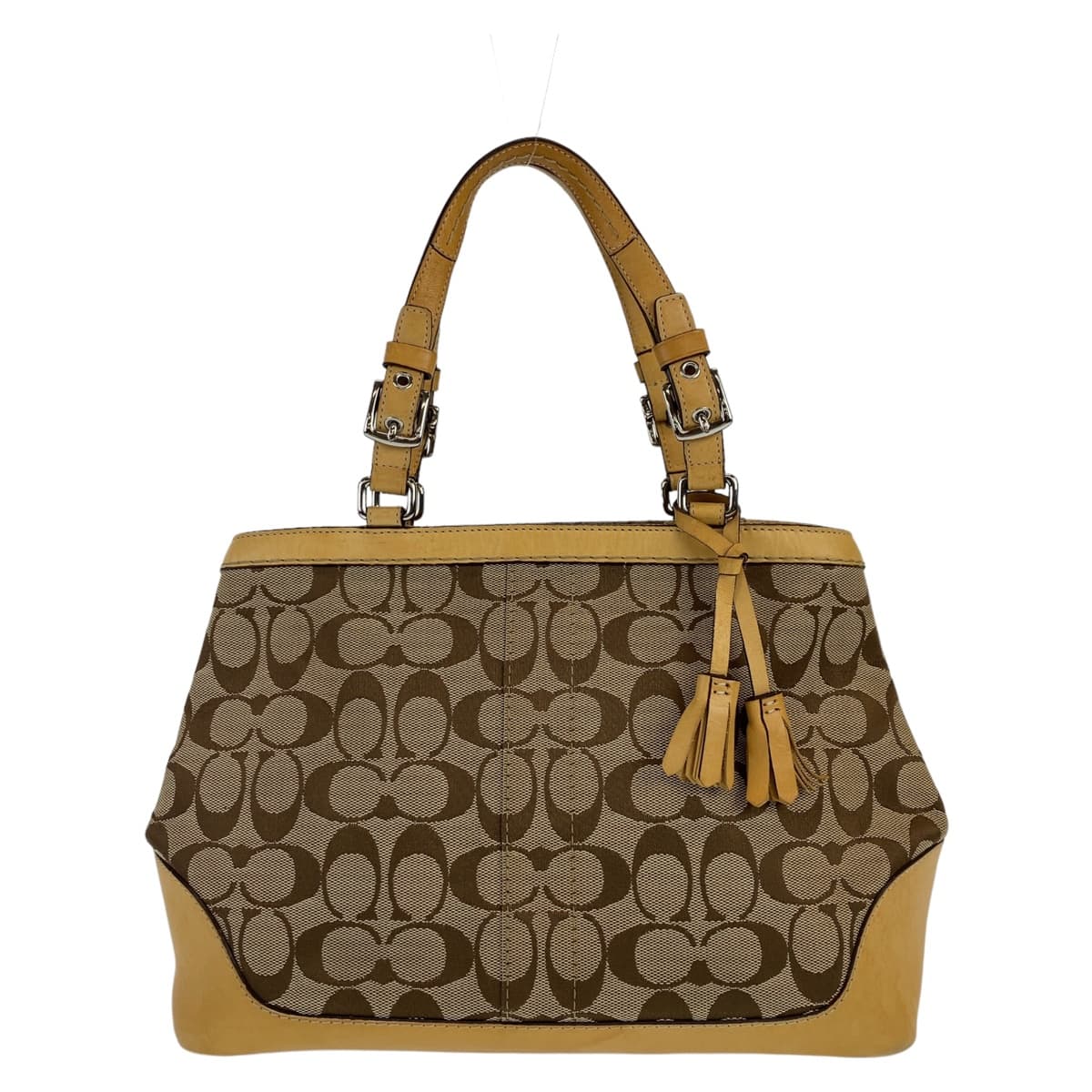 Coach Tote Bag Canvas Beige Signature