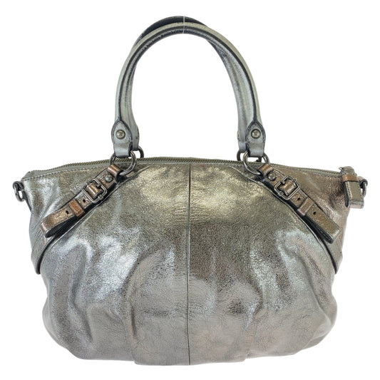 Coach Tote Bag Leather Silver Madison