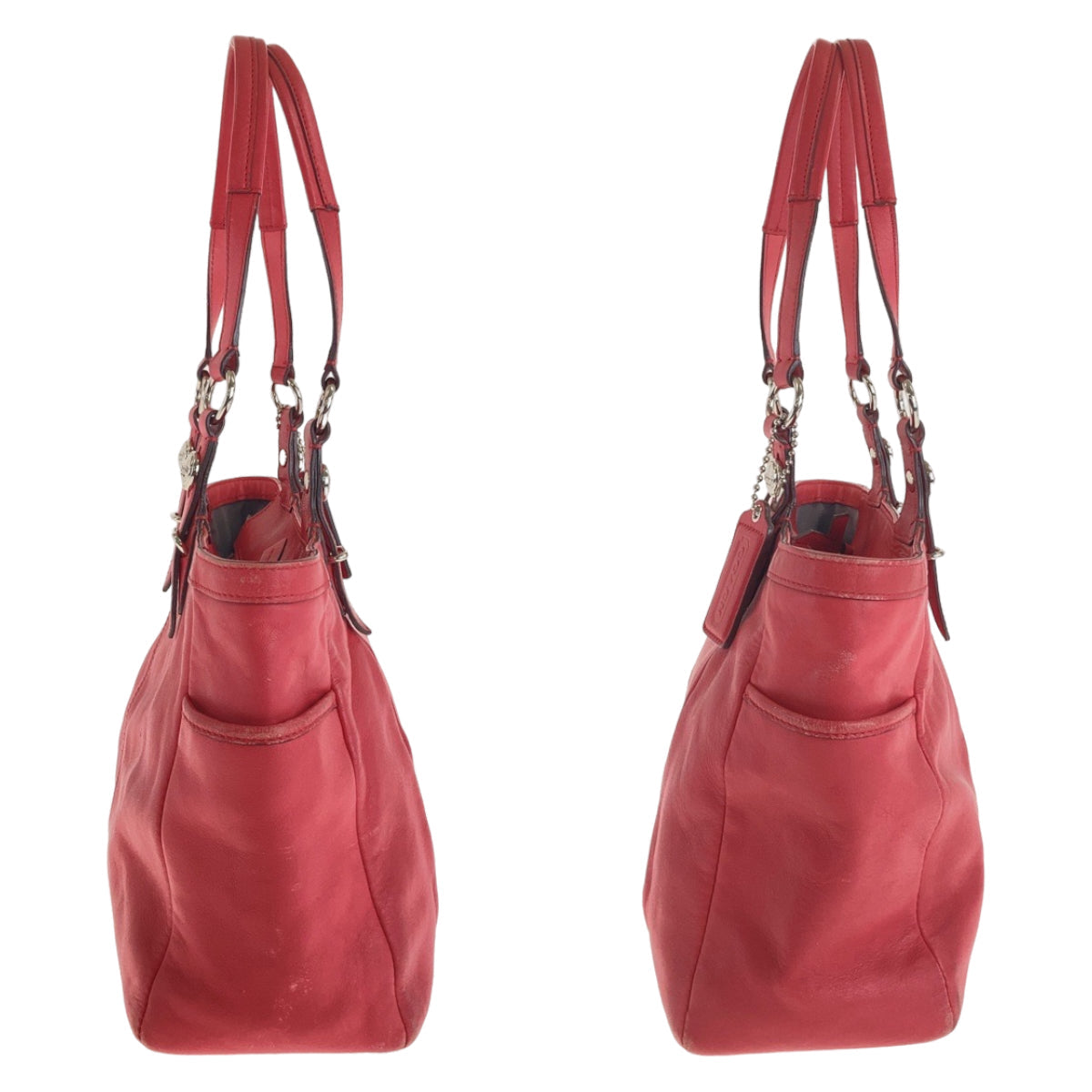 Coach Tote Bag Leather Pink