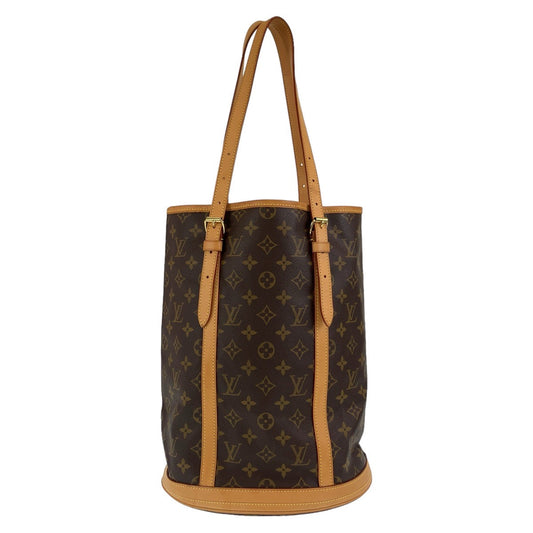 Louis Vuitton Tote Bag M42236 Pvc, Leather Brown Gold Metal Tote Bag Shoulder Bag Monogram Bucket Gm Women Used Authentic