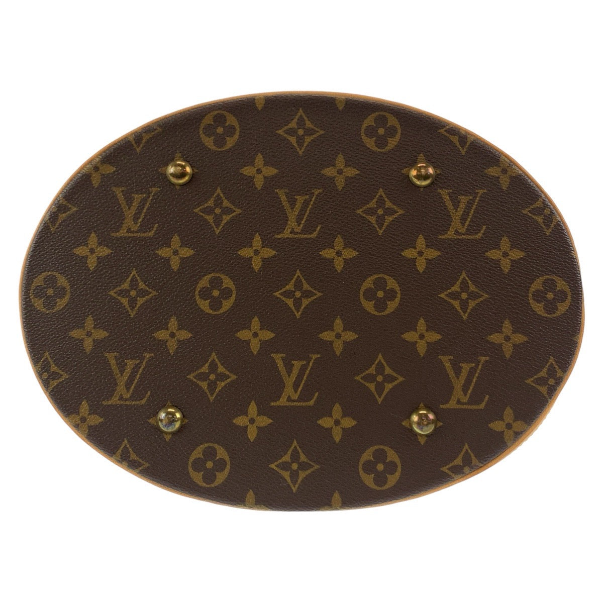 Louis Vuitton Tote Bag M42236 Pvc, Leather Brown Gold Metal Tote Bag Shoulder Bag Monogram Bucket Gm Women Used Authentic