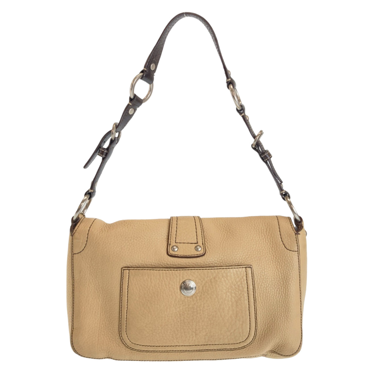 Coach Shoulder Bag Leather Beige