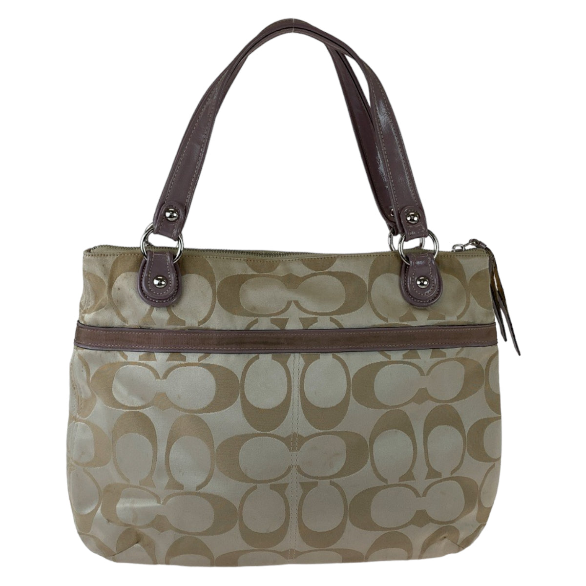 Coach Tote Bag Canvas Beige Signature