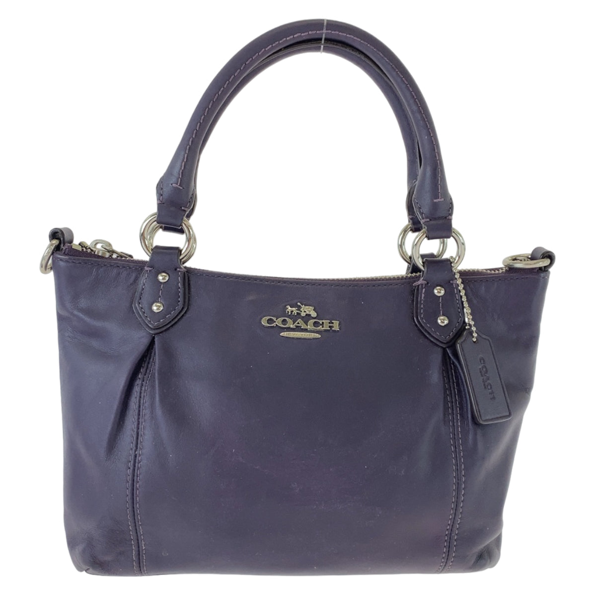 Coach Tote Bag Leather Purple Colette