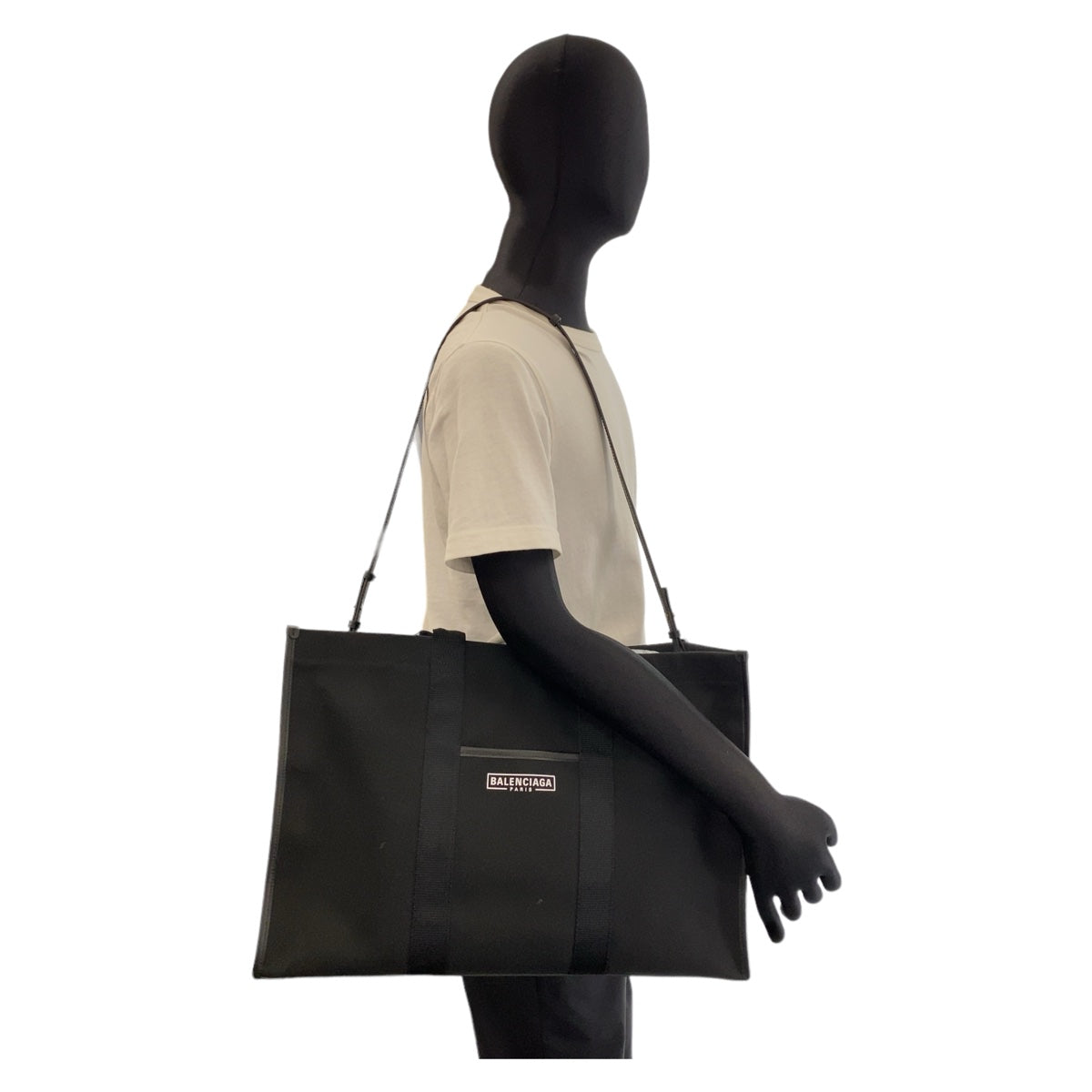 Balenciaga Tote Bag Canvas, Leather Black Gold Metal Tote Bag Shoulder Bag 2way Hardware Large Tote Mens Used Authentic