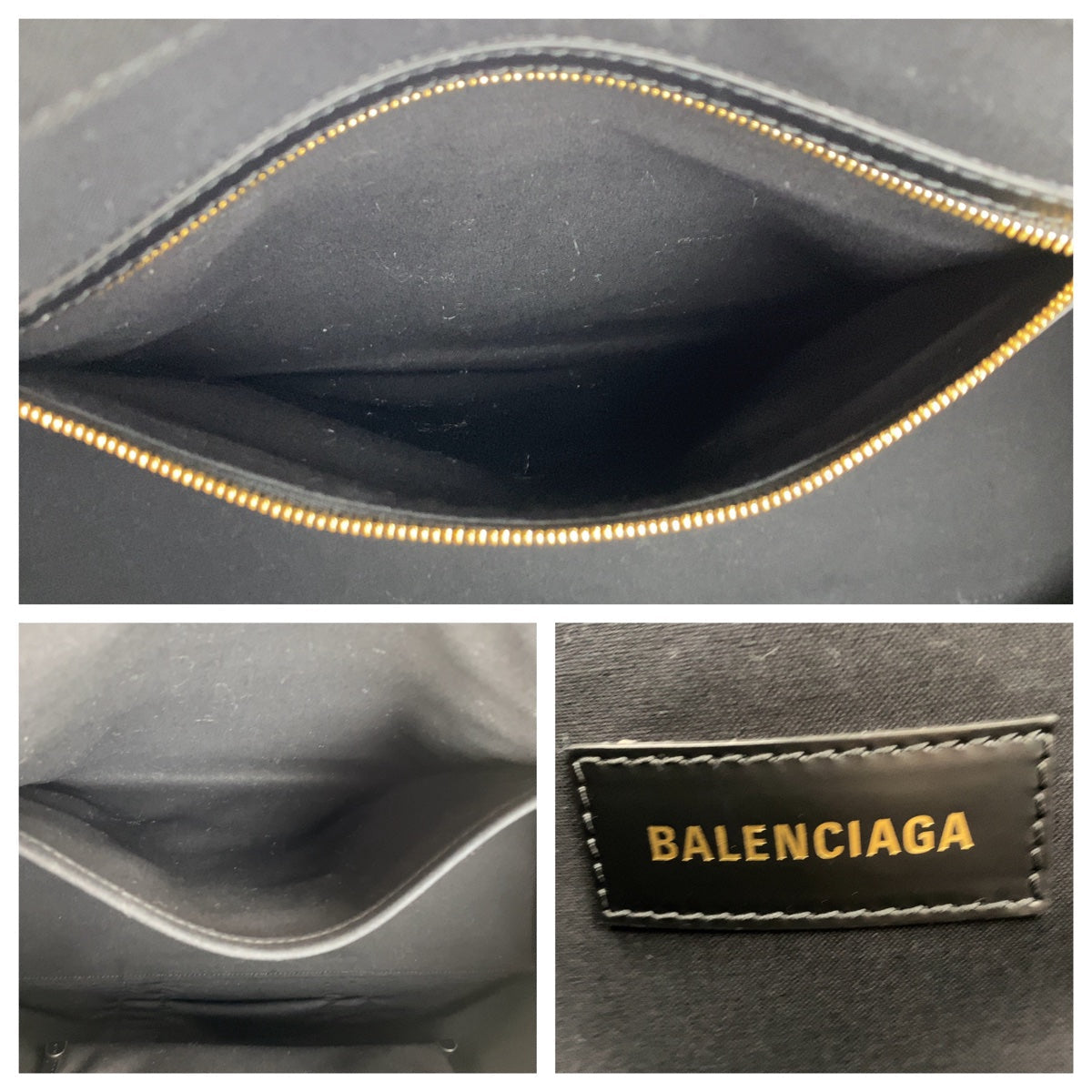 Balenciaga Tote Bag Canvas, Leather Black Gold Metal Tote Bag Shoulder Bag 2way Hardware Large Tote Mens Used Authentic