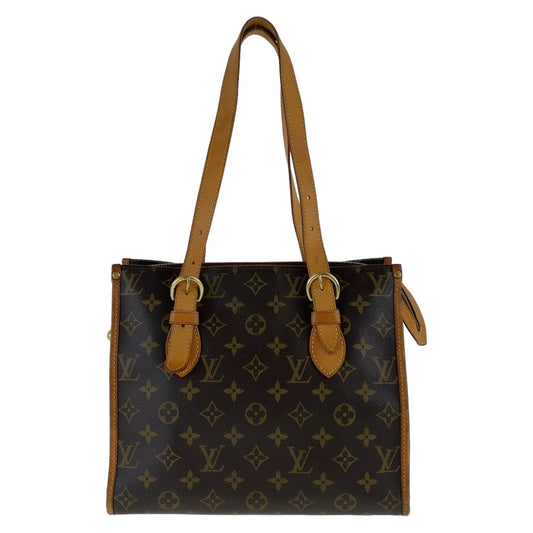 Louis Vuitton Tote Bag M40007 Pvc, Leather Brown Gold Metal Tote Bag Handbag Shoulder Bag Monogram Popan Cool O Women Used Authentic