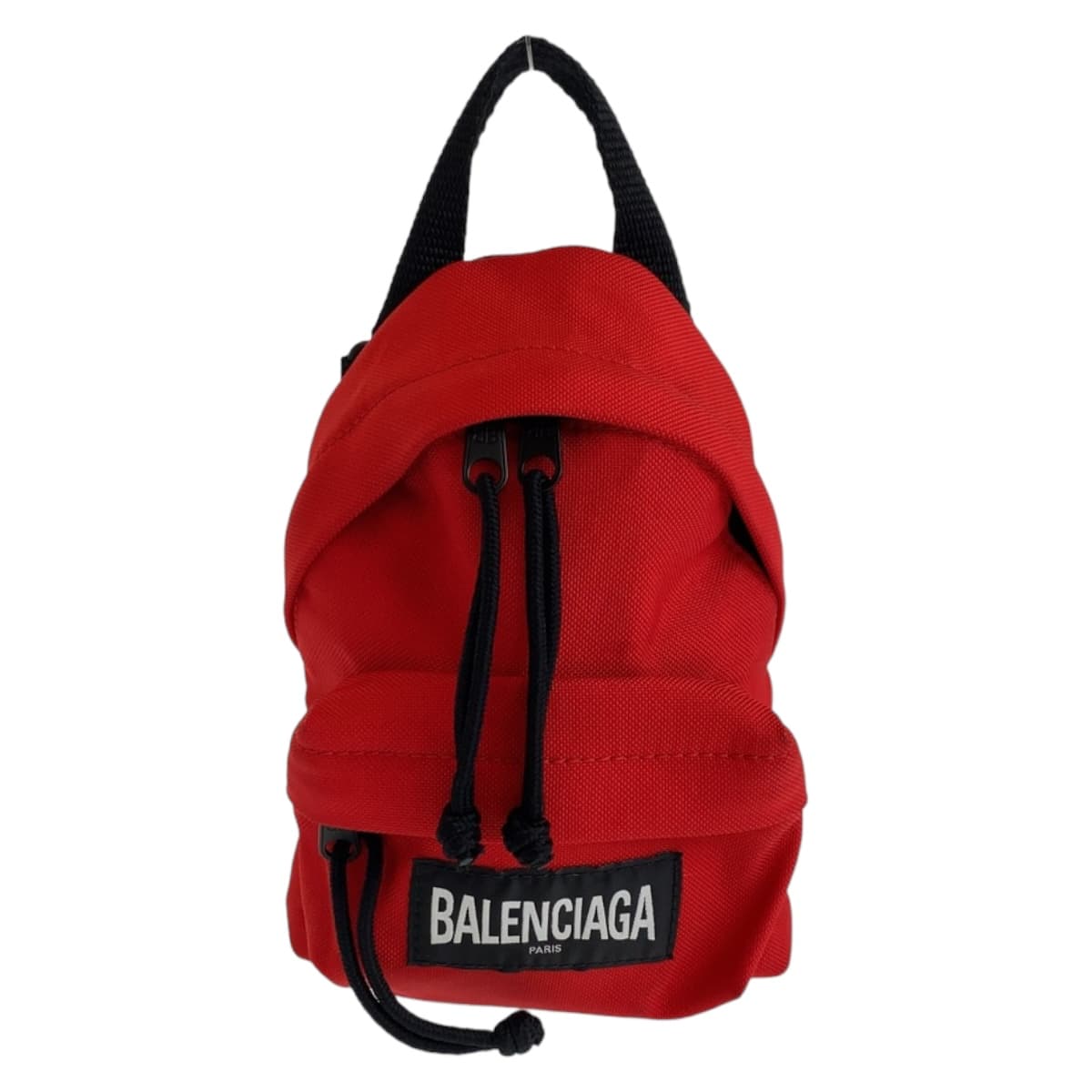 Balenciaga Shoulder Bag Nylon Red Black Black Crossbody Shoulder Bag Pochette Explorer Women Used Authentic