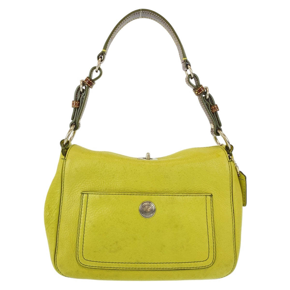 Coach Shoulder Bag Leather Yellow