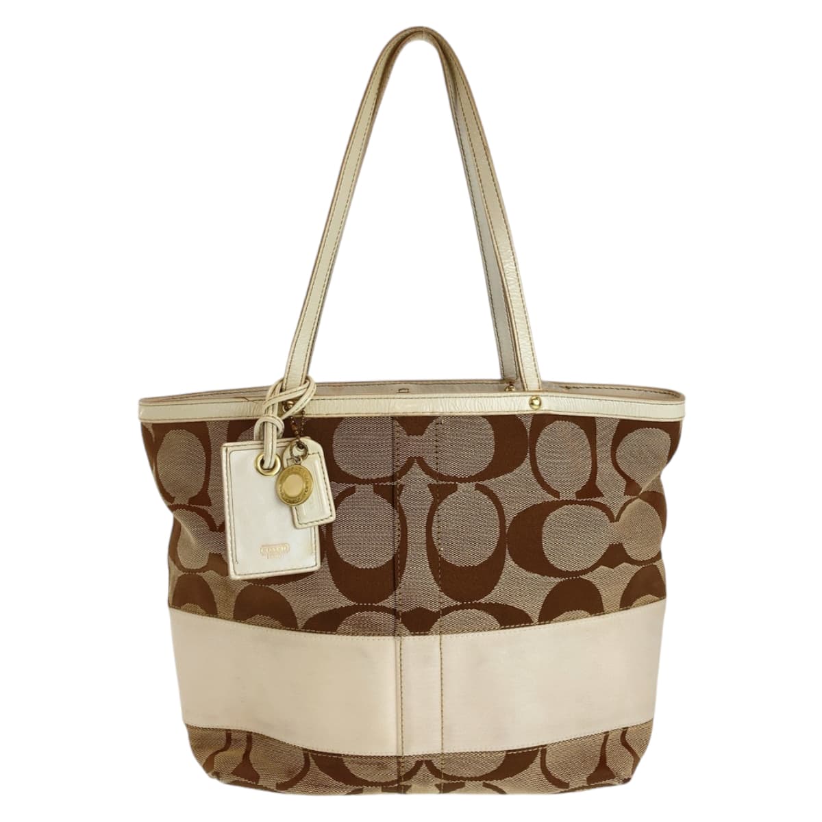 Coach Tote Bag Canvas Brown Signature