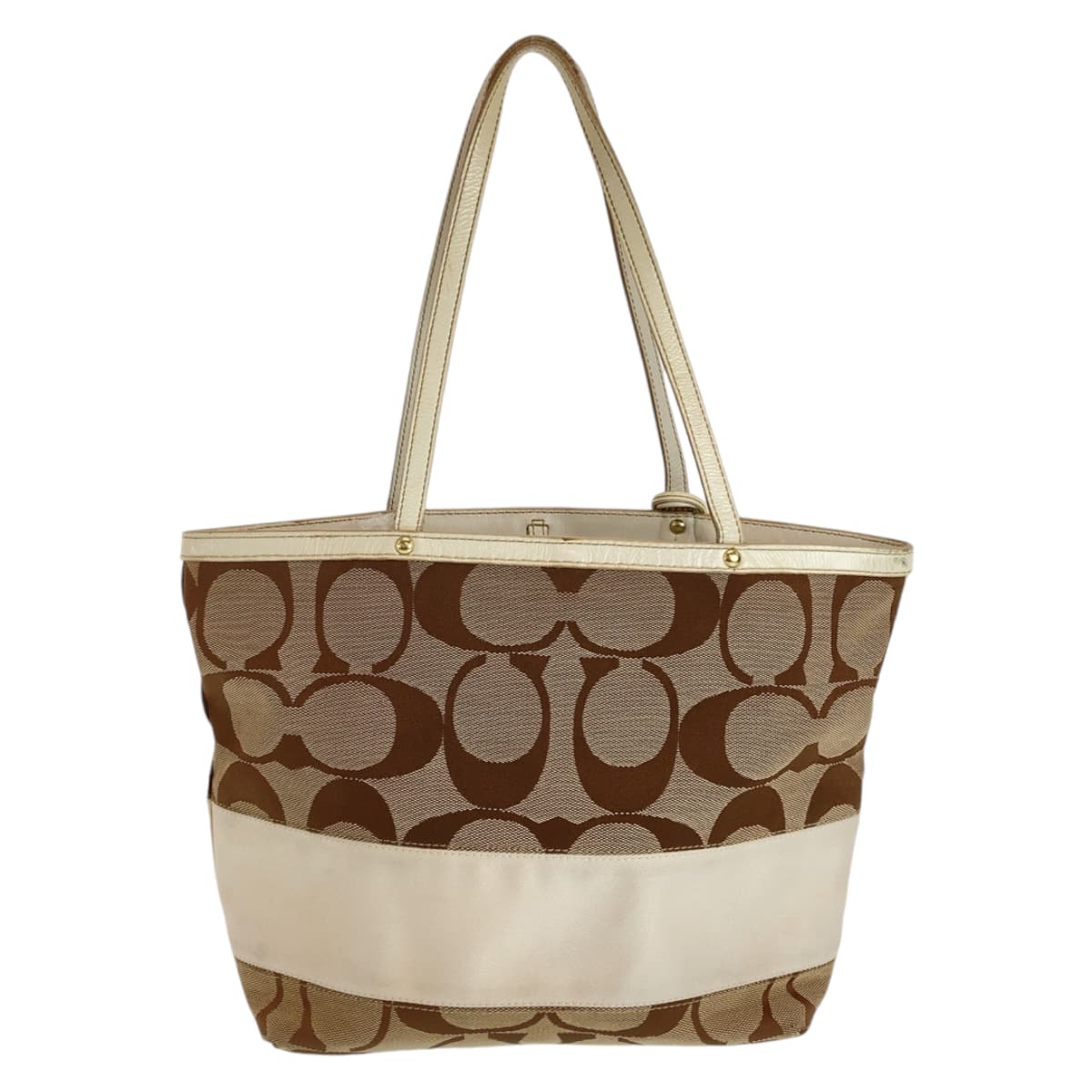 Coach Tote Bag Canvas Brown Signature