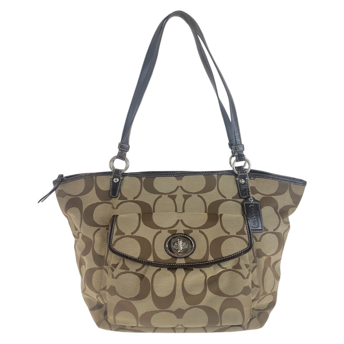 Coach Tote Bag Canvas Brown Signature