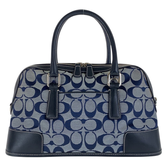 Coach Tote Bag Canvas Navy Signature