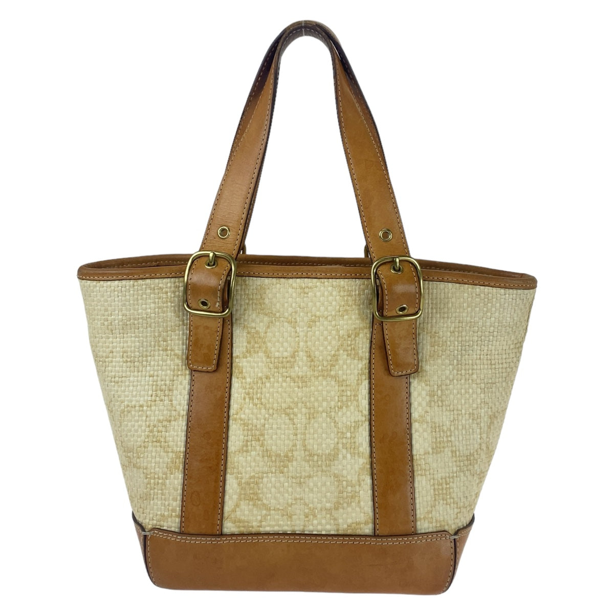 Coach Tote Bag Straw Brown Signature