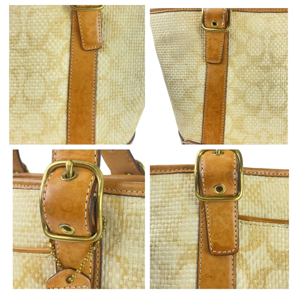 Coach Tote Bag Straw Brown Signature