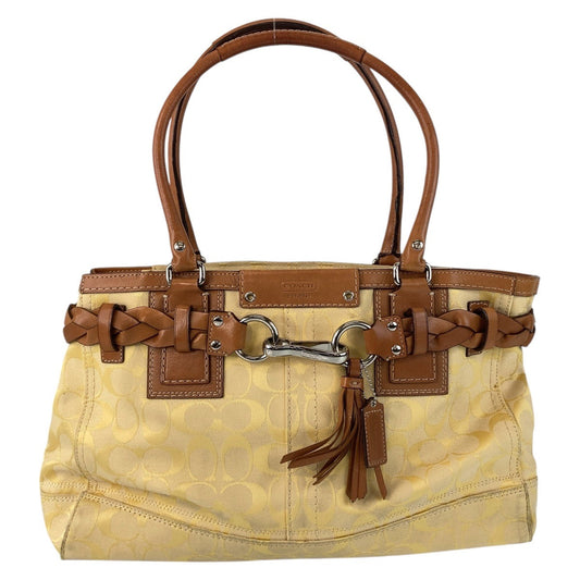 Coach Tote Bag Canvas Yellow Signature