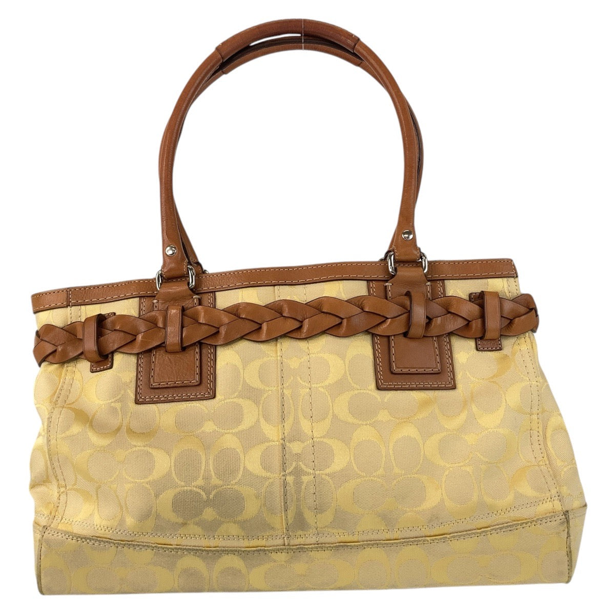 Coach Tote Bag Canvas Yellow Signature