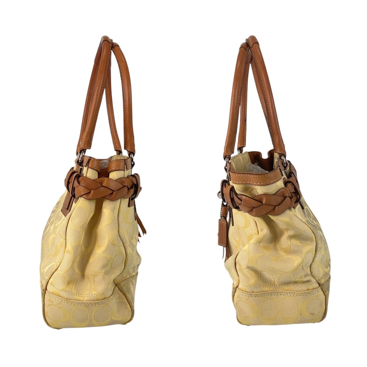 Coach Tote Bag Canvas Yellow Signature