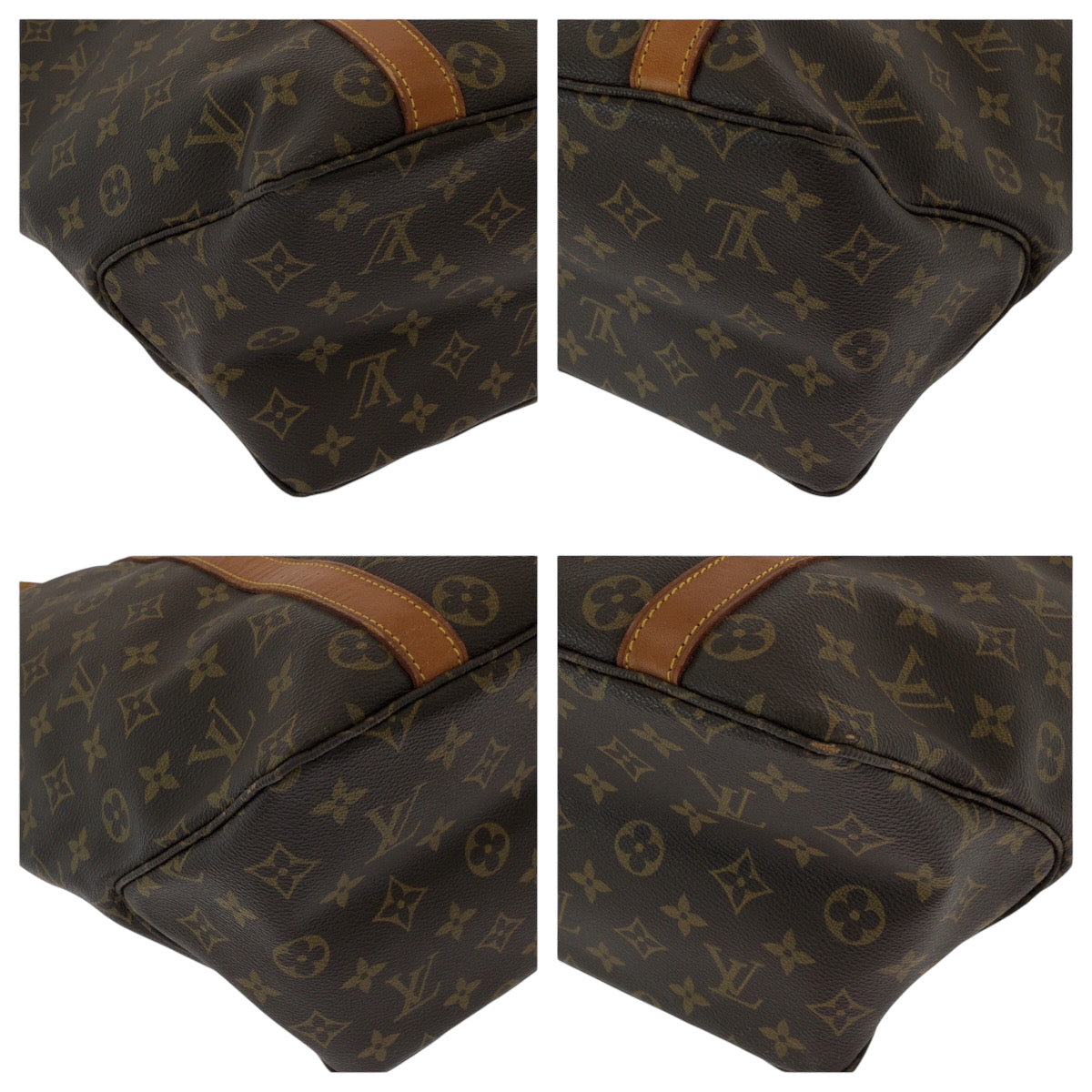 Louis Vuitton Tote Bag M51108 Pvc Brown Gold Metal Tote Bag Shoulder Bag Monogram Sac Shopping Women Used Authentic