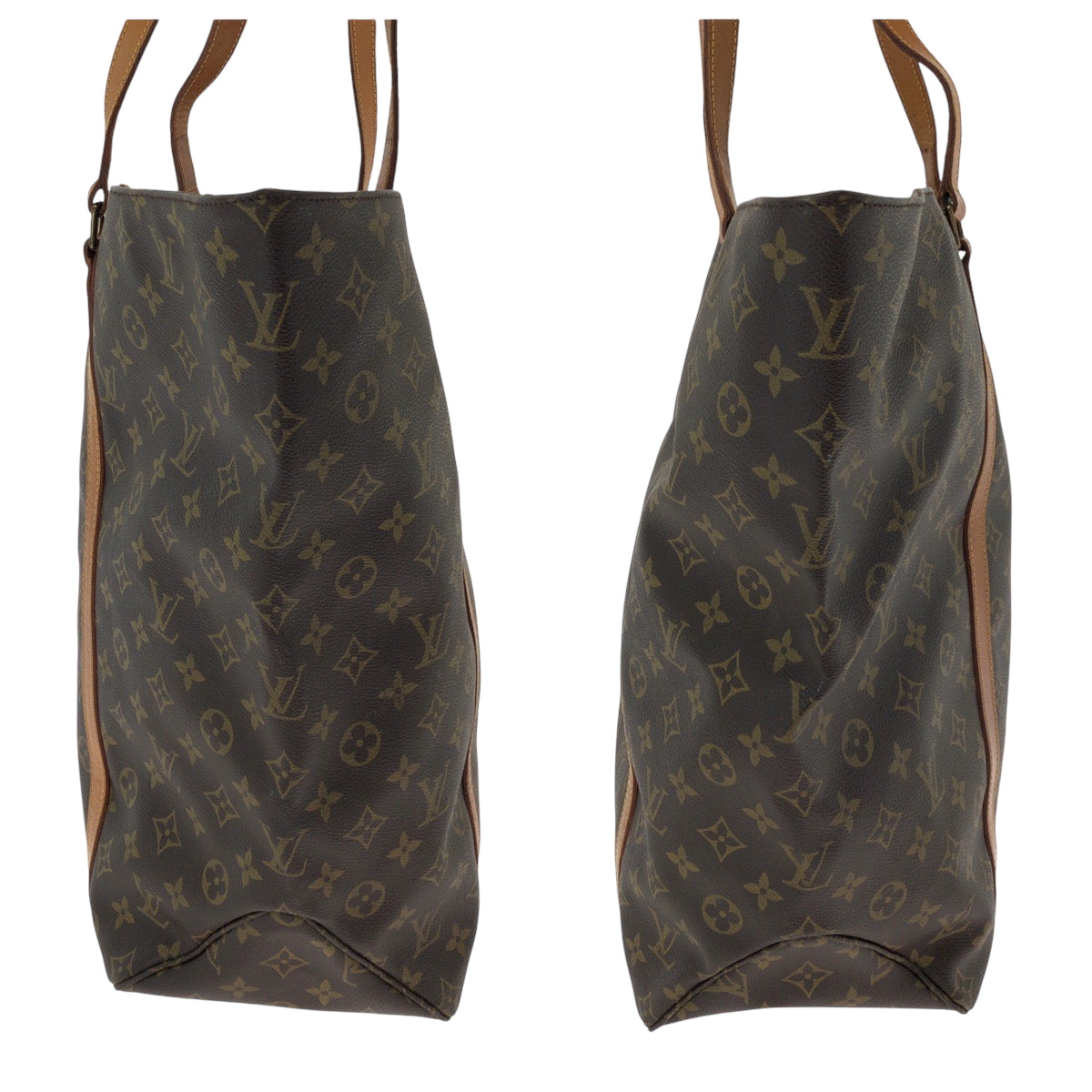 Louis Vuitton Tote Bag M51108 Pvc Brown Gold Metal Tote Bag Shoulder Bag Monogram Sac Shopping Women Used Authentic