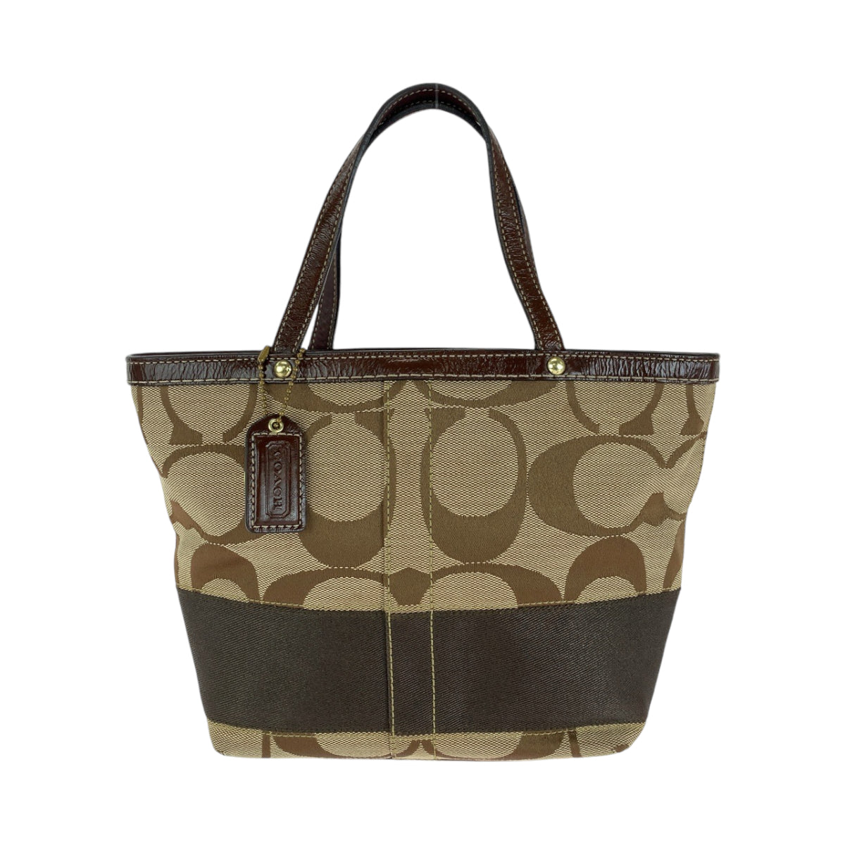 Coach Tote Bag 10123 Canvas Brown Signature