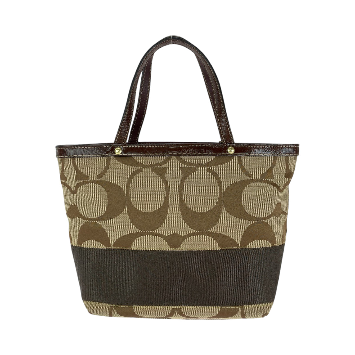 Coach Tote Bag 10123 Canvas Brown Signature