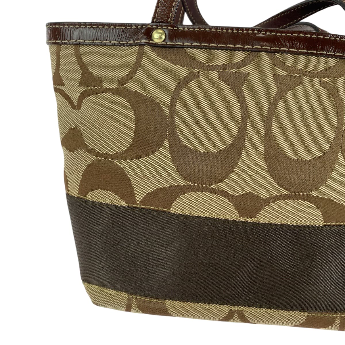 Coach Tote Bag 10123 Canvas Brown Signature