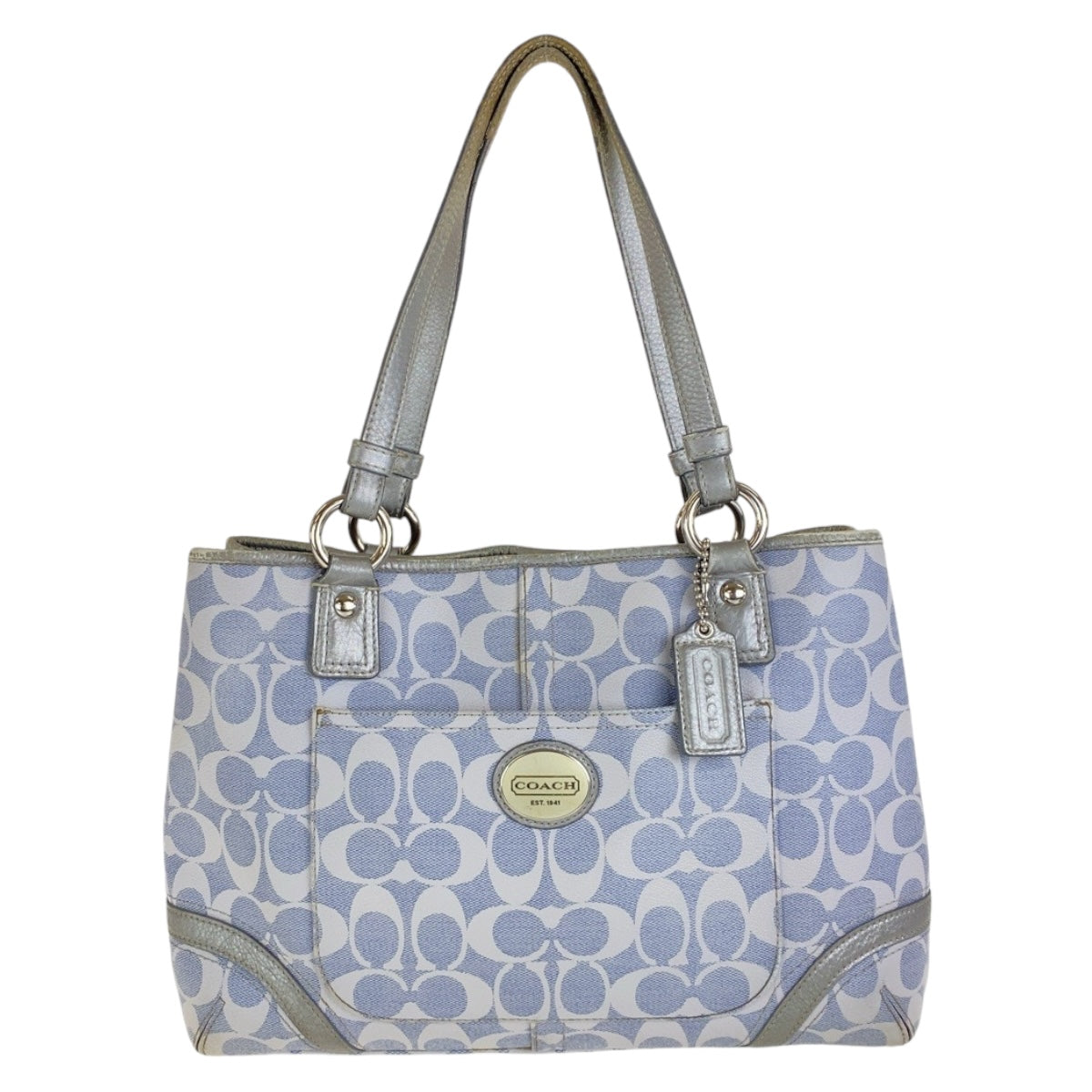 Coach Tote Bag Pvc Blue Signature