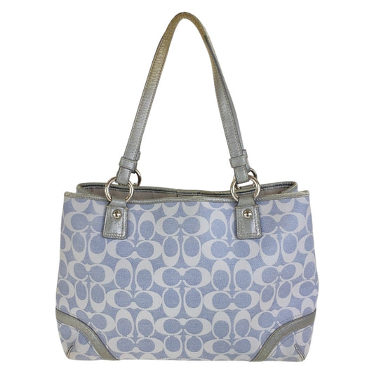 Coach Tote Bag Pvc Blue Signature