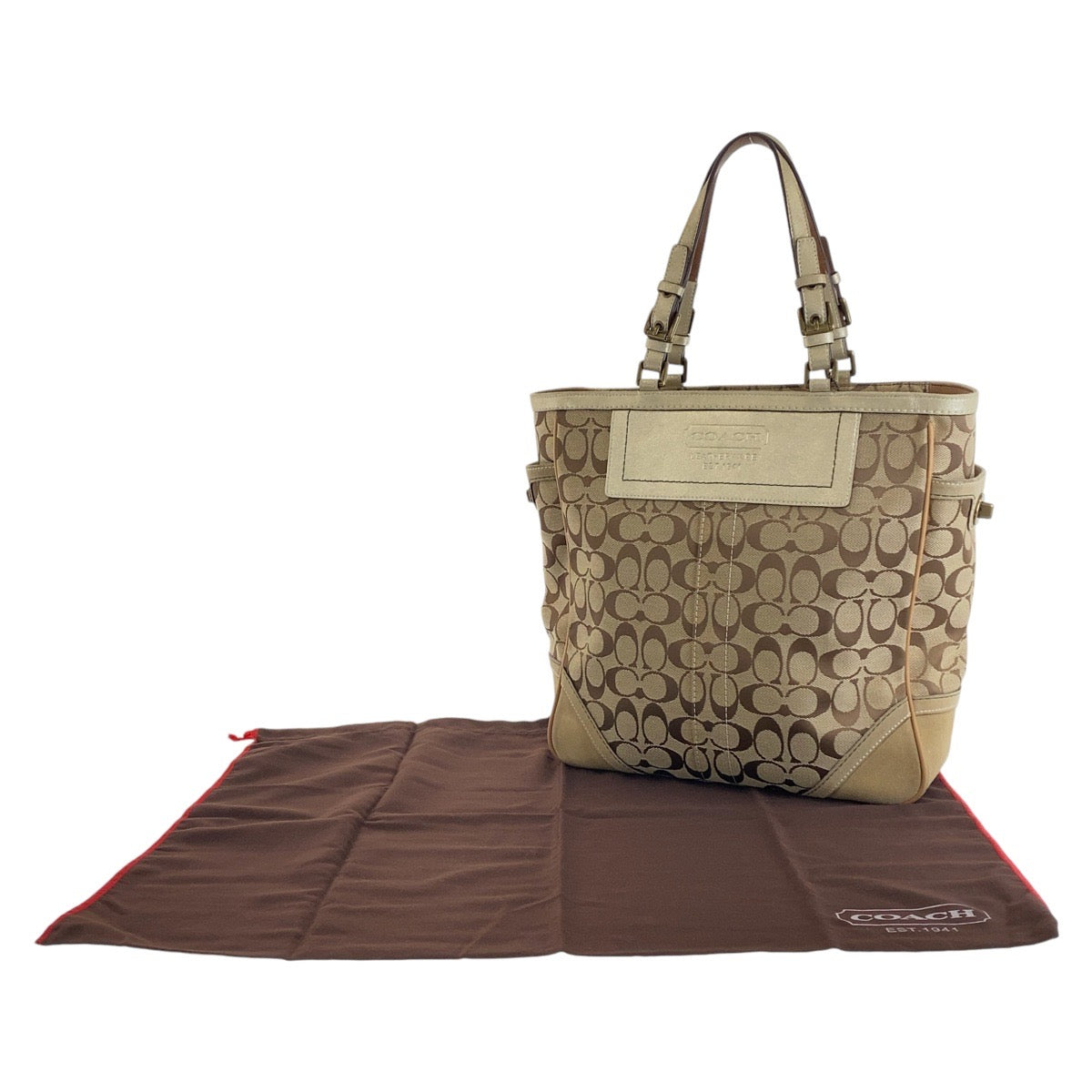 Coach Tote Bag Canvas Beige Signature