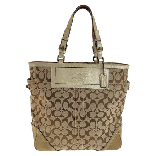 Coach Tote Bag Canvas Beige Signature