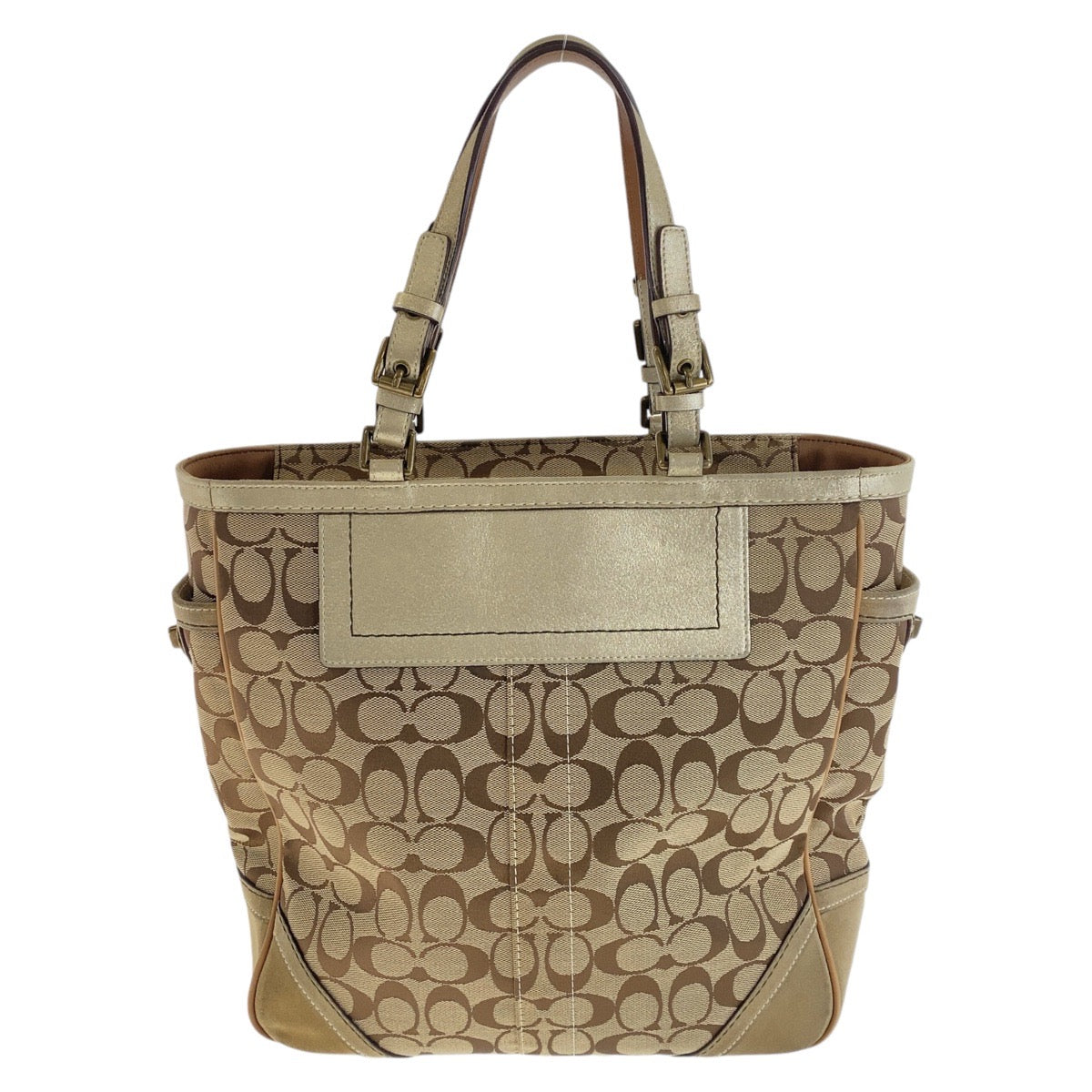 Coach Tote Bag Canvas Beige Signature