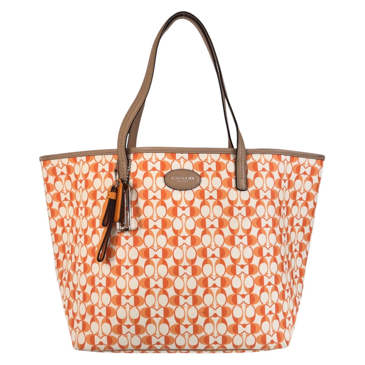 Coach Tote Bag Pvc Orange Signature